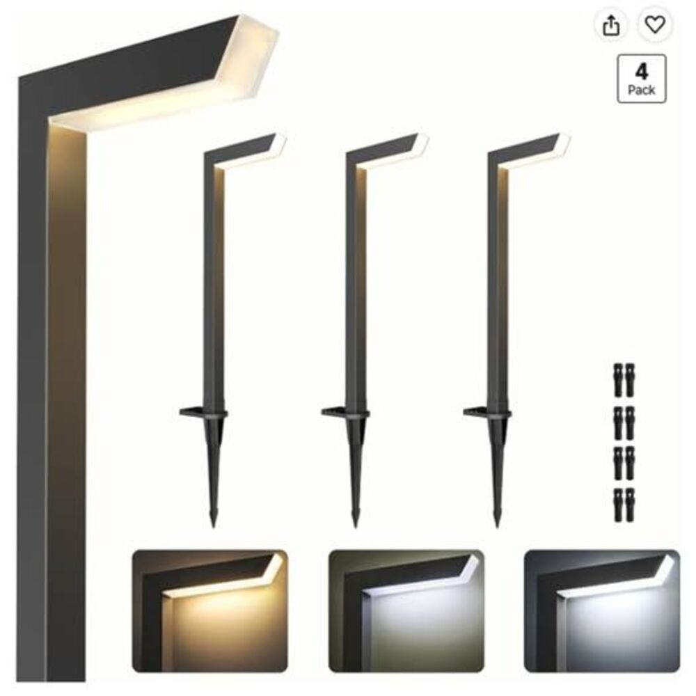 ShineSeed 3CCT Low Voltage LED Landscape Pathway Lights 4 Pack